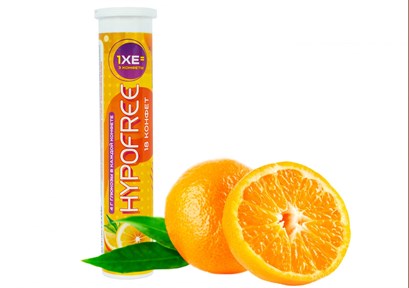 Конфеты жевательные  HYPOFREE со вкусом апельсина (4г. глюкозы в 1 табл.), 75,6 г. - фото 5483