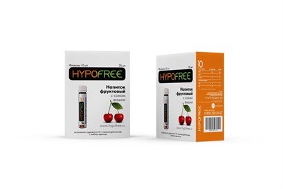 Сок HYPOFREE (Гипофри) со вкусом вишни, 10 г. глюкозы (1 ХЕ) в шт. Цена за 1 шт. - фото 5662